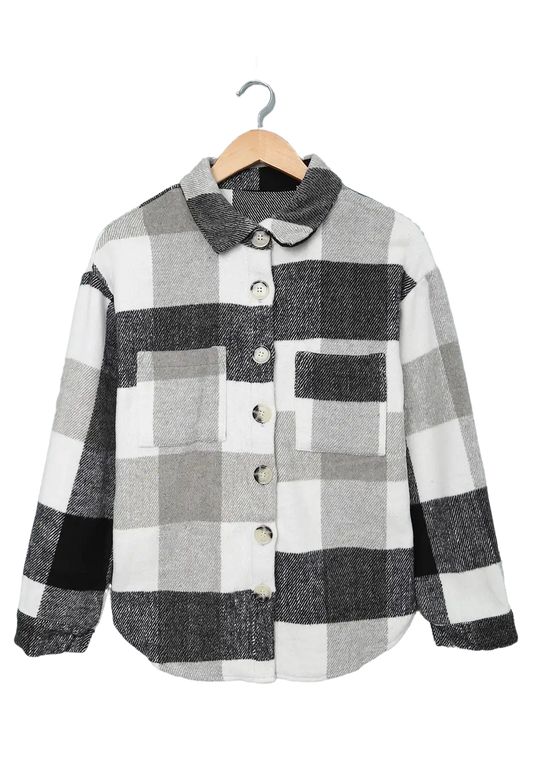 PE8511343 - Plaid Color Block Shacket - Herreid